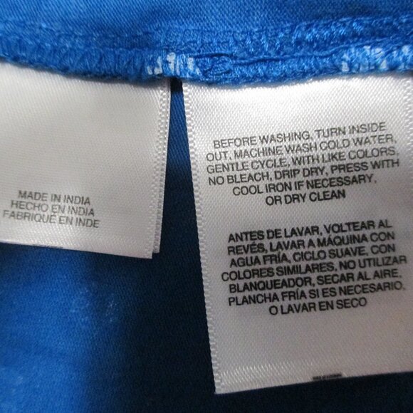 Anne Klein top blue with white polka dots, soft, stretchy cute neckline size XL - Picture 3 of 7